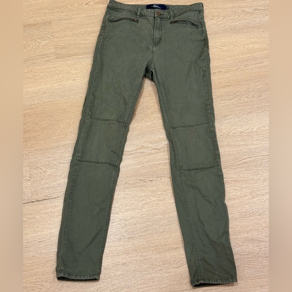 Boden Denim - Boden Brighton Biker Skinny Jeans in Marsh Army Green Size 8 Olive Green Moto